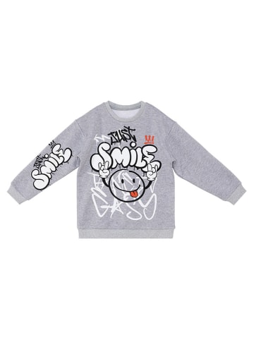 Denokids Bluza "Just Smile" w kolorze szarym