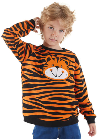Denokids Bluza "Cute Tiger" w kolorze pomarańczowym