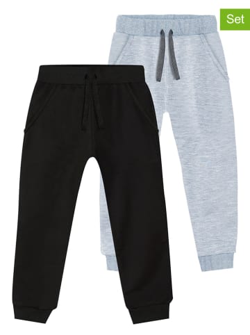Denokids 2er-Set: Sweathosen in Schwarz/ Grau