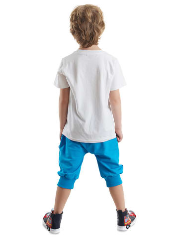 Denokids 2-delige outfit "Funny Truck" wit/blauw