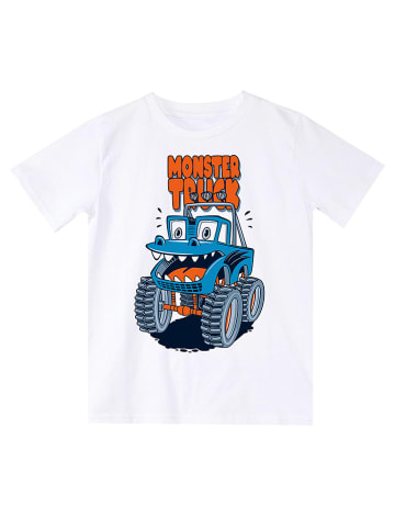 Denokids 2-delige outfit "Funny Truck" wit/blauw