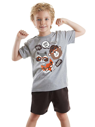 Denokids 2tlg. Outfit "Three Friends" in Grau/ Schwarz