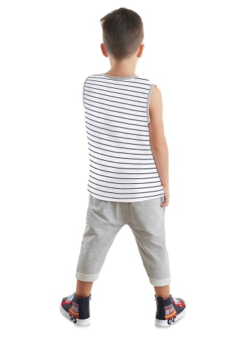 Denokids 2-częściowy zestaw "Vehicles" w kolorze biało-szarym