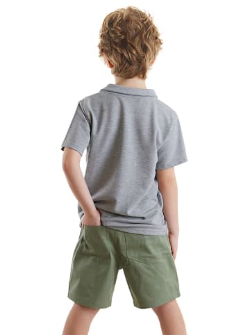 Denokids 2-delige outfit "Tiger Appliqued" grijs/groen