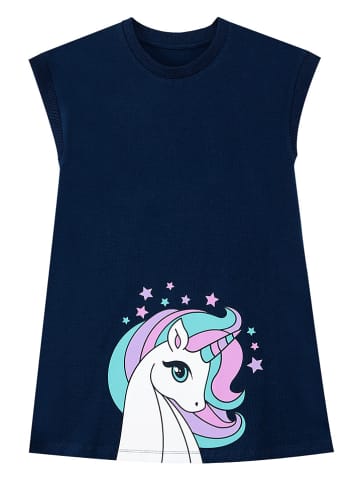 Denokids Sukienka "Colorful Unicorn" w kolorze granatowym