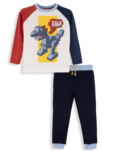 Denokids 2-delige outfit donkerblauw/wit/rood