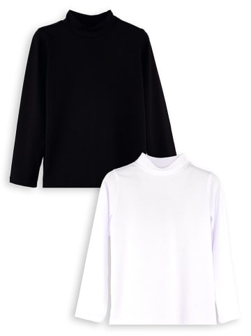 Denokids 2-delige set: longsleeves wit/zwart