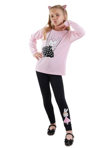 Denokids 2-delige outfit lichtroze/zwart