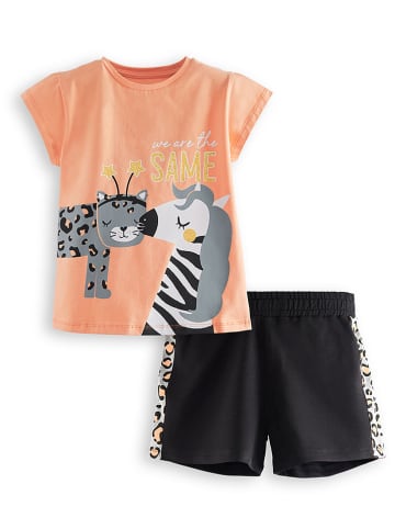 Denokids 2-delige outfit oranje/zwart