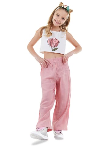 Denokids 2-delige outfit wit/lichtroze