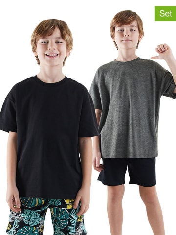 Denokids Koszulki (2 szt.) w kolorze czarno-antracytowym