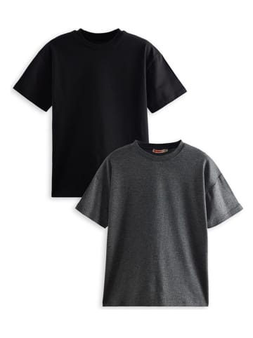 Denokids 2-delige set: shirts antraciet/zwart