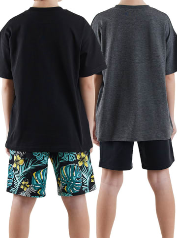 Denokids 2-delige set: shorts turquoise/zwart