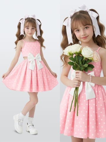 Denokids Kleid in Rosa/ Weiß