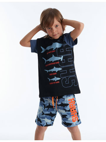 Denokids 2-delige outfit zwart/blauw