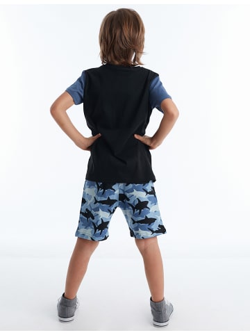 Denokids 2-delige outfit zwart/blauw