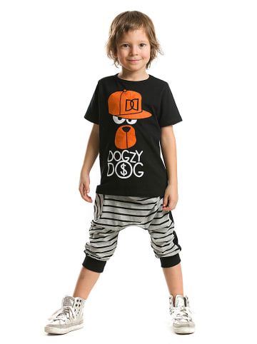 Denokids 2-delige outfit "DD" zwart/grijs