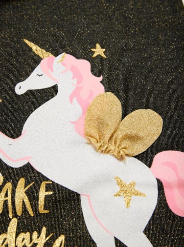 Denokids Sukienka "Unicorn Wings" w kolorze czarnym