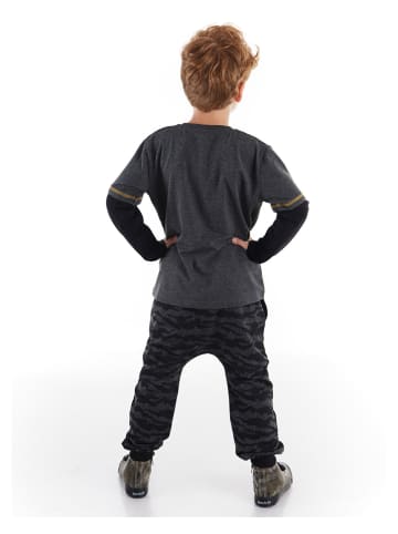 Denokids 2-delige outfit "Spray" antraciet/zwart