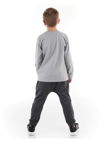 Denokids 2-delige outfit "Thunder" grijs/antraciet