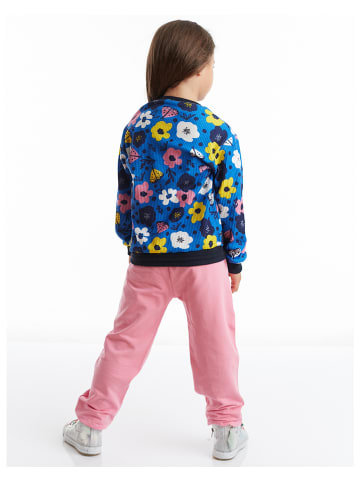 Denokids 2-delige outfit "Flowers" blauw/lichtroze
