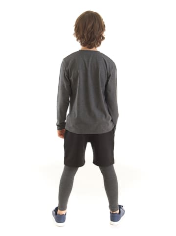 Denokids 2-delige outfit "Yo" antraciet/zwart