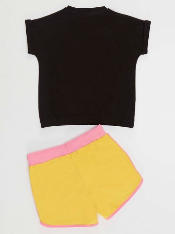 Denokids 2-delige outfit "Boom" zwart/geel