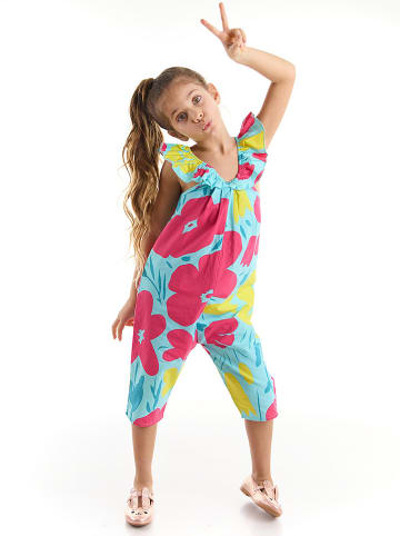 Denokids Jumpsuit "Flower Garden" in Blau/ Pink
