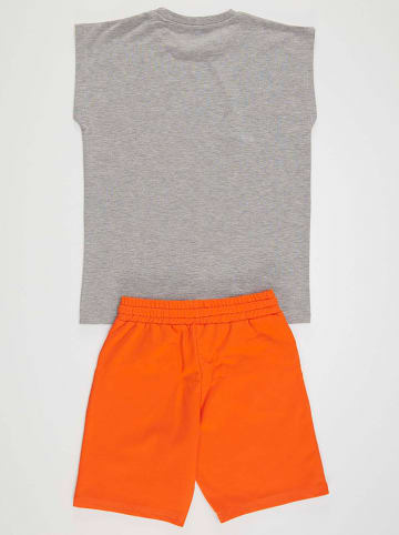 Denokids 2tlg. Outfit "T-Rex" in Grau/ Orange