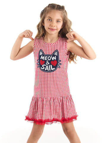 Denokids Sukienka "Meow&Sali" w kolorze czerwonym