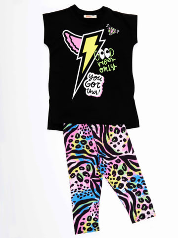 Denokids 2tlg. Outfit "Good Vibes" in Schwarz/ Bunt