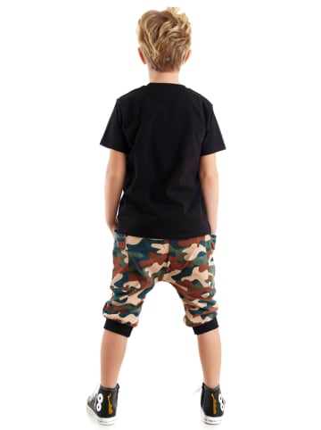 Denokids 2-delige outfit "Geometric Wolf" zwart/meerkleurig