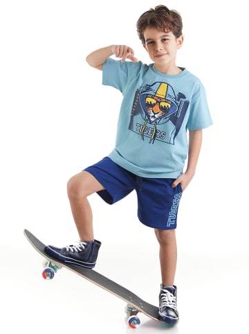 Denokids 2-delige outfit "Tigers" lichtblauw/donkerblauw