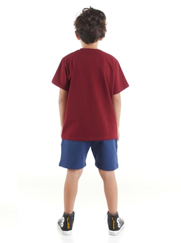 Denokids 2-delige outfit "Monser Truck" bordeaux/blauw