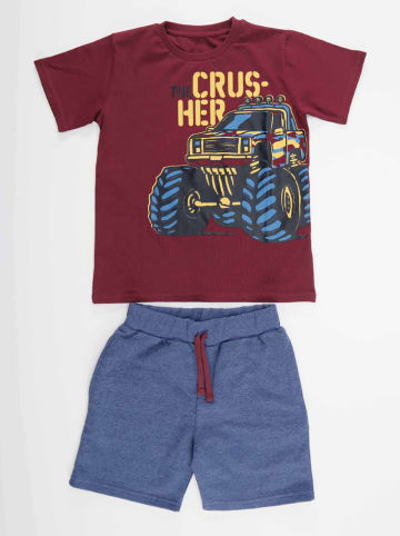 Denokids 2tlg. Outfit "Monser Truck" in Bordeaux/ Blau