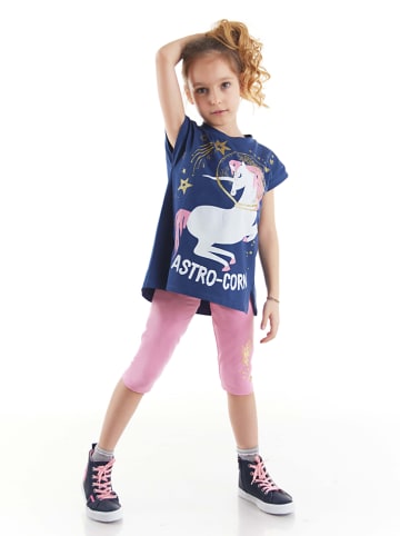 Denokids 2-delige outfit "Astrocorn" blauw/lichtroze