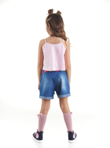 Denokids 2tlg. Outfit "Cat in Flowers" in Rosa/ Blau