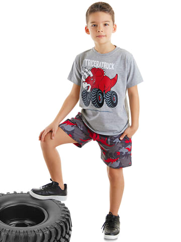 Denokids 2tlg. Outfit in Grau/ Rot