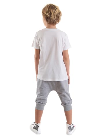 Denokids 2-delige outfit wit/grijs