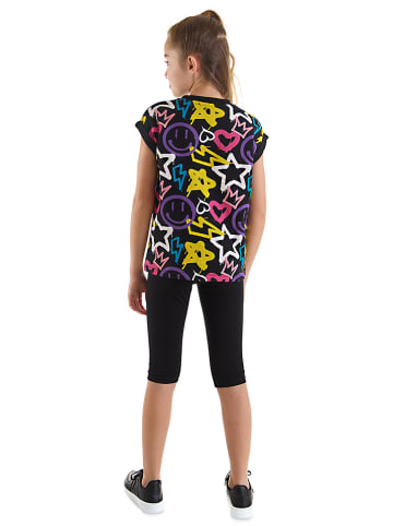 Denokids 2-delige outfit zwart/meerkleurig