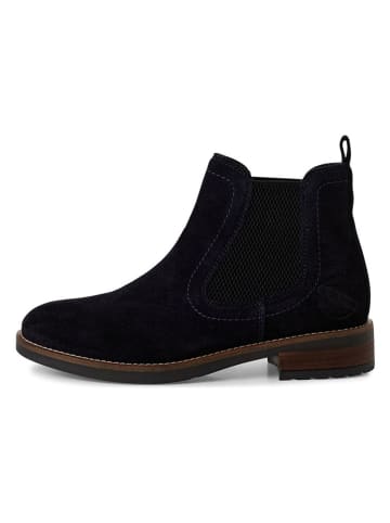 s.Oliver Leder-Chelsea-Boots in Dunkelblau