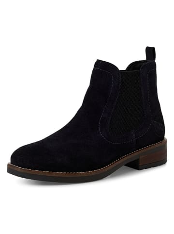s.Oliver Leder-Chelsea-Boots in Dunkelblau