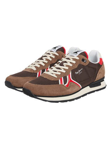 Pepe Jeans FOOTWEAR Sneakersy "Brit Serie" w kolorze brązowym