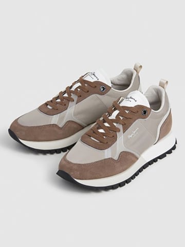 Pepe Jeans FOOTWEAR Sneakersy "Ari Soft" w kolorze szaro-brązowym