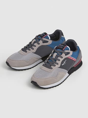 Pepe Jeans FOOTWEAR Sneakersy "London Brick" w kolorze szaro-niebieskim
