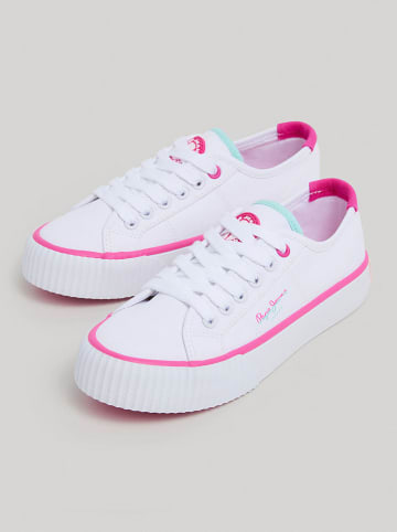 Pepe Jeans FOOTWEAR Sneakers in Weiß/ Pink