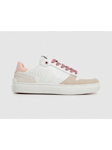 Pepe Jeans FOOTWEAR Leder-Sneakers "Camden Seal" in Weiß/ Beige