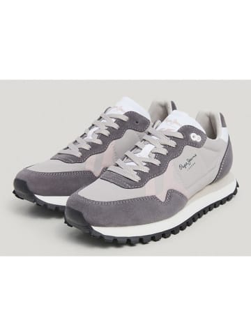 Pepe Jeans FOOTWEAR Skórzane sneakersy "Brit" w kolorze szarym