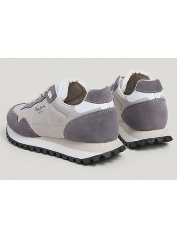 Pepe Jeans FOOTWEAR Skórzane sneakersy "Brit" w kolorze szarym