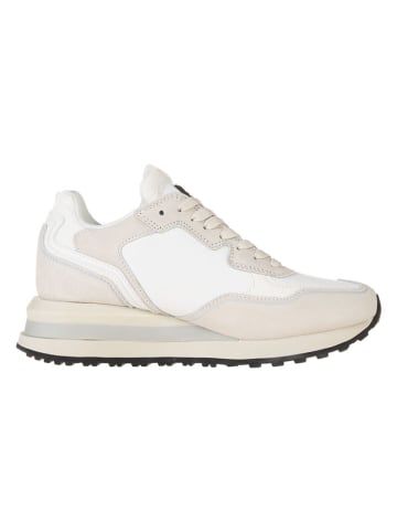 Pepe Jeans FOOTWEAR Leder-Keilsneakers in Weiß/ Beige